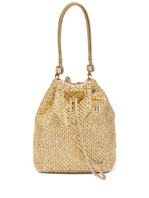 prada ribbon crystal bag|Prada crystal bucket bag.